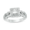 Thumbnail Image 0 of Previously Owned - Adrianna Papell 1 CT. T.W. Princess-Cut Diamond Frame Engagement Ring in 14K Two-Tone Gold