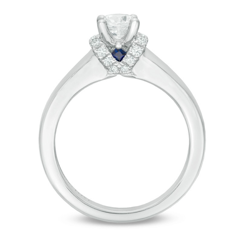 Previously Owned - Vera Wang Love Collection 5/8 CT. T.W. Diamond Solitaire Collar Engagement Ring in 14K White Gold
