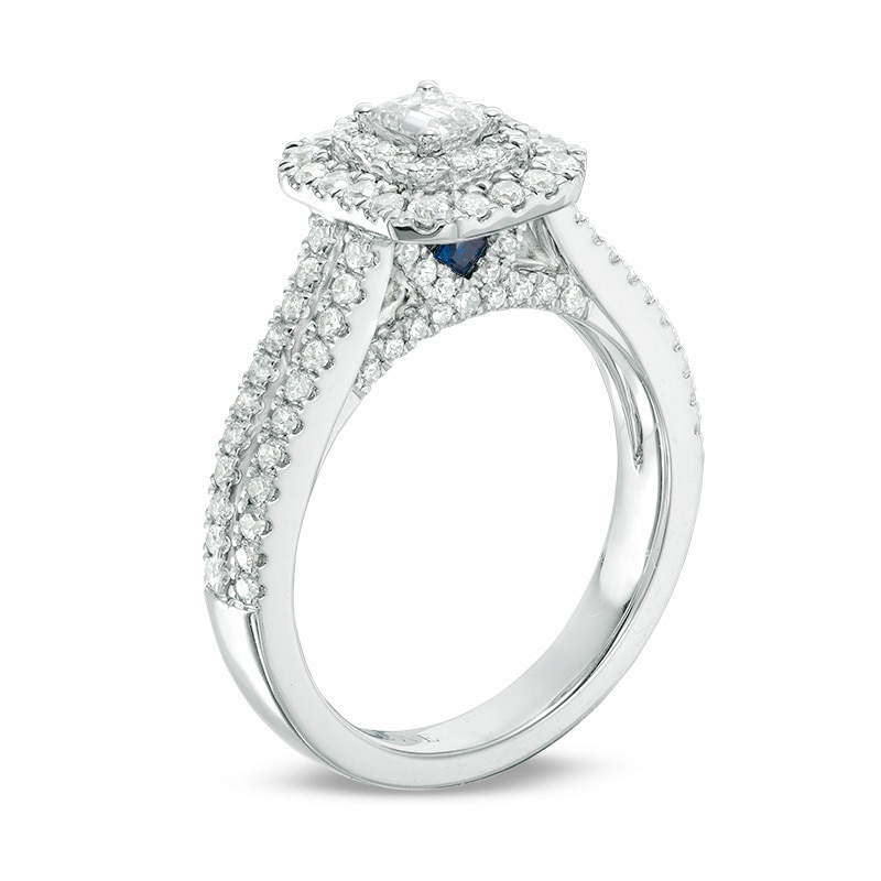 Main Image 2 of Previously Owned - Vera Wang Love Collection 1 CT. T.W. Emerald-Cut Diamond Engagement Ring in 14K White Gold