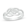 Thumbnail Image 1 of Previously Owned - 1/10 CT. T.W. Diamond Layered Crossover Ring in Sterling Silver