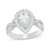 Thumbnail Image 1 of Previously Owned - Vera Wang Love Collection 1-5/8 CT. T.W. Pear-Shaped Diamond Double Frame Twist Engagement Ring in 14K White Gold