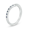 Thumbnail Image 2 of Previously Owned - Vera Wang Love Collection Blue Sapphire and 1/15 CT. T.W. Diamond Wedding Band in 14K White Gold