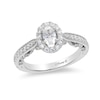Thumbnail Image 1 of Previously Owned - Enchanted Disney Ariel 1 CT. T.W. Oval Diamond Frame Engagement Ring in 14K White Gold