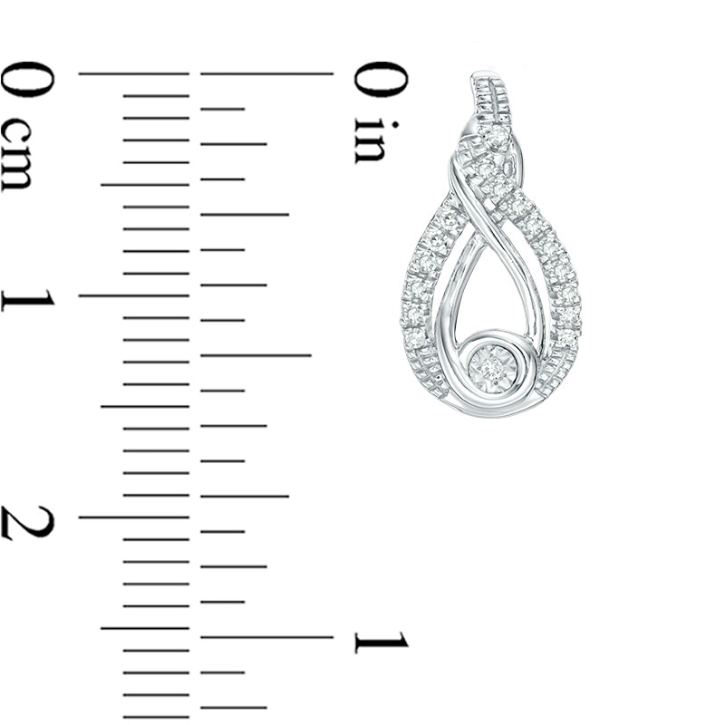 Previously Owned - Interwoven™ 1/8 CT. T.W. Diamond Drop Earrings in Sterling Silver