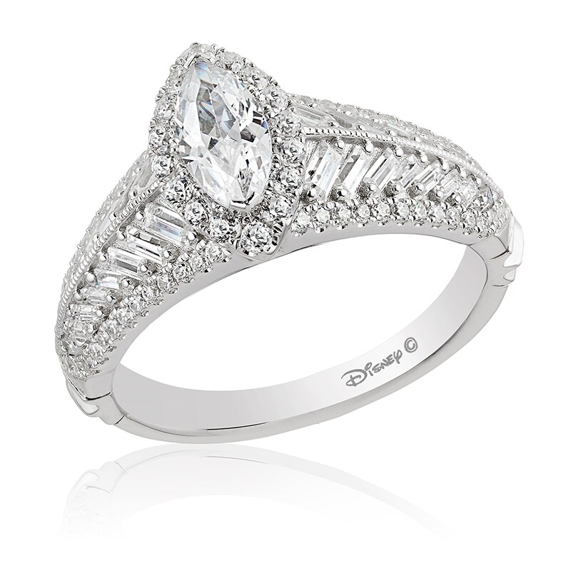 Main Image 1 of Previously Owned - Enchanted Disney Pocahontas 1-1/2 CT. T.W. Marquise Diamond Frame Engagement Ring in 14K White Gold