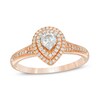 Thumbnail Image 1 of Previously Owned - 1/2 CT. T.W. Diamond Double Pear-Shaped Frame Vintage-Style Engagement Ring in 14K Rose Gold