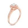 Thumbnail Image 2 of Previously Owned - 1/2 CT. T.W. Diamond Double Pear-Shaped Frame Vintage-Style Engagement Ring in 14K Rose Gold