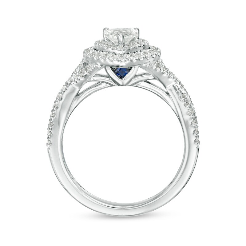 Main Image 3 of Previously Owned - Vera Wang Love Collection 3/4 CT. T.W. Heart-Shaped Diamond Twist Engagement Ring in 14K White Gold