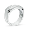 Previously Owned - Enchanted Disney Men's 3/4 CT. T.W. Diamond Crown Wedding Band in 14K White Gold