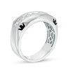 Thumbnail Image 1 of Previously Owned - Enchanted Disney Men's 3/4 CT. T.W. Diamond Crown Wedding Band in 14K White Gold