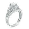 Thumbnail Image 2 of Previously Owned - 1 CT. T.W. Diamond Frame Tri-Sides Split Shank Bridal Set in 14K White Gold