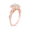 Thumbnail Image 1 of Previously Owned - 1 CT. T.W. Princess-Cut Diamond Double Frame Twist Engagement Ring in 14K Rose Gold