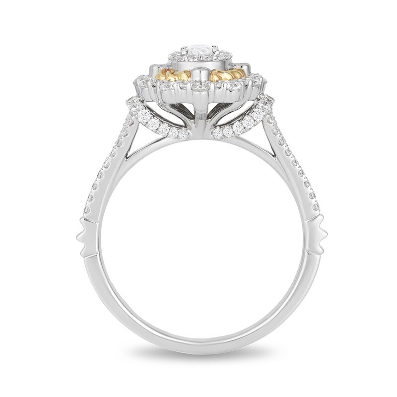 Previously Owned - Enchanted Disney Snow White 1 CT. T.W. Oval Diamond Twist Engagement Ring in 14K Two-Tone Gold