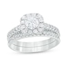 Thumbnail Image 1 of Previously Owned - 1-3/8 CT. T.W. Diamond Cushion Frame Bridal Set in 14K White Gold