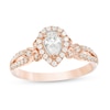 Thumbnail Image 1 of Previously Owned - 1/2 CT. T.W. Pear-Shaped Diamond Frame Tri-Sides Vintage-Style Engagement Ring in 14K Rose Gold