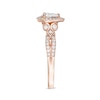 Thumbnail Image 3 of Previously Owned - 1/2 CT. T.W. Pear-Shaped Diamond Frame Tri-Sides Vintage-Style Engagement Ring in 14K Rose Gold