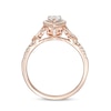Thumbnail Image 4 of Previously Owned - 1/2 CT. T.W. Pear-Shaped Diamond Frame Tri-Sides Vintage-Style Engagement Ring in 14K Rose Gold