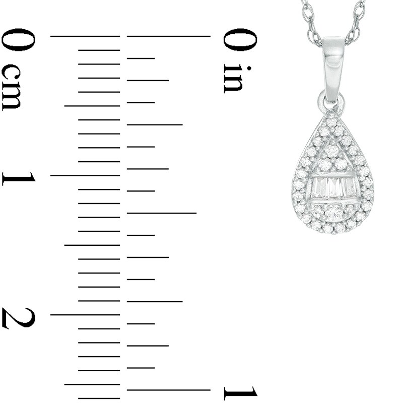 Main Image 2 of Previously Owned - 1/6 CT. T.W. Composite Pear-Shaped Diamond Pendant in 10K White Gold