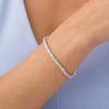 Thumbnail Image 2 of Previously Owned - 1 CT. T.W. Baguette and Round Diamond Tennis Bracelet in 10K White Gold