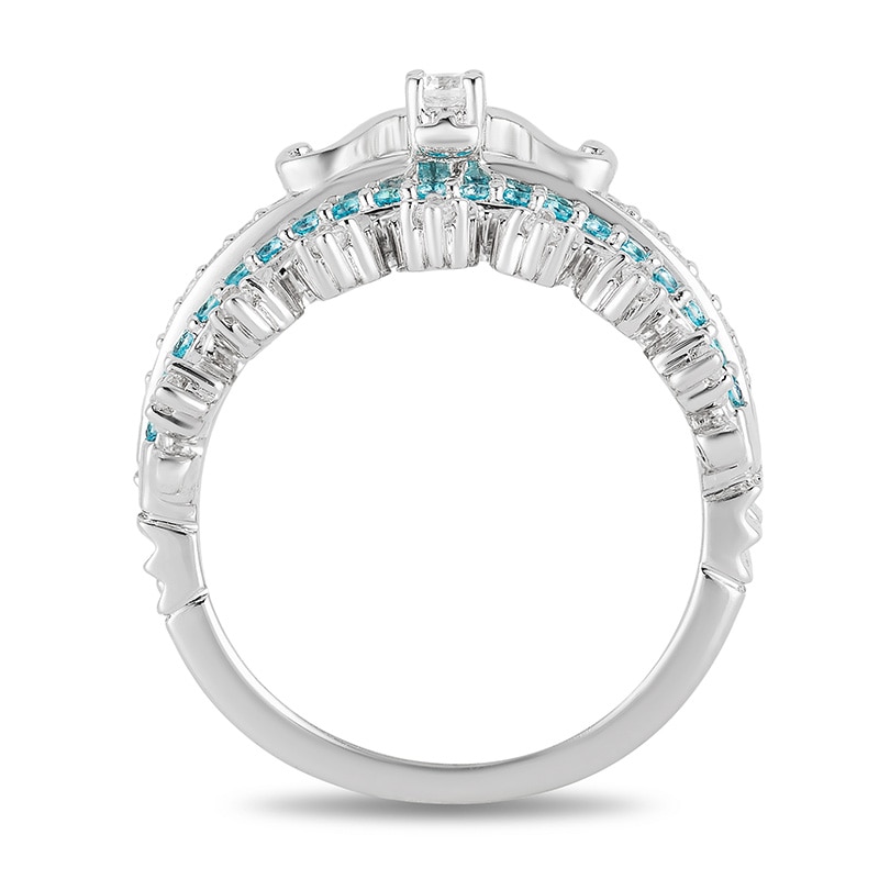 Previously Owned - Enchanted Disney Merida 1/4 CT. T.W. Diamond and Topaz Stackable Band Set in 10K White Gold