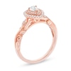 Thumbnail Image 1 of Previously Owned - 1/3 CT. T.W. Pear-Shaped Diamond Double Frame Vintage-Style Engagement Ring in 14K Rose Gold