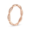 Thumbnail Image 2 of Previously Owned - 1/10 CT. T.W. Diamond Marquise Twist Vintage-Style Wedding Band in 10K Rose Gold