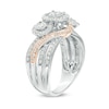 Thumbnail Image 1 of Previously Owned - 1 CT. T.W. Diamond Past Present Future® Frame Multi-Row Engagement Ring in 10K Two-Tone Gold