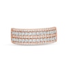 Thumbnail Image 4 of Previously Owned - 1/4 CT. T.W. Diamond Multi-Row Anniversary Ring in 10K Two-Tone Gold