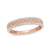 Thumbnail Image 1 of Previously Owned - 1/15 CT. T.W. Diamond Criss-Cross Vintage-Style Anniversary Band in 10K Rose Gold