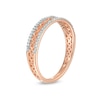 Thumbnail Image 2 of Previously Owned - 1/15 CT. T.W. Diamond Criss-Cross Vintage-Style Anniversary Band in 10K Rose Gold