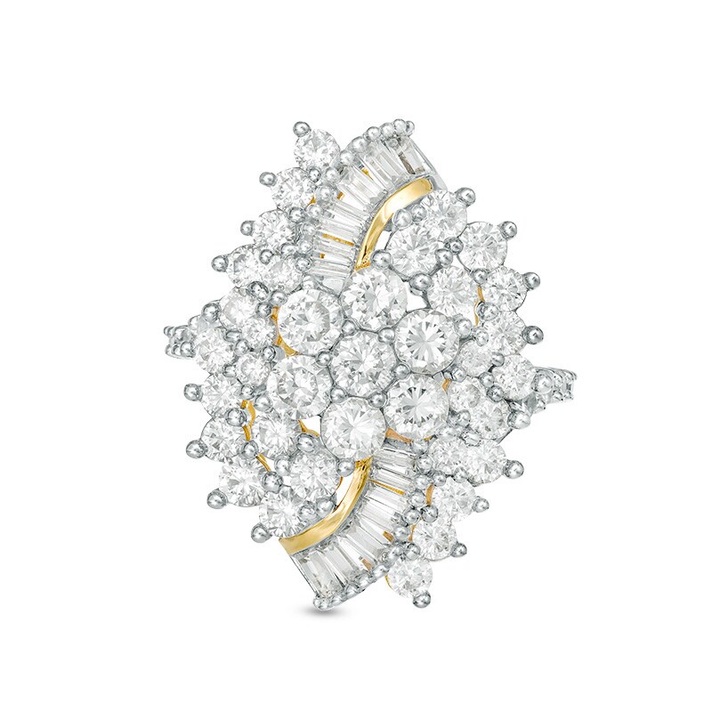 Main Image 1 of Previously Owned - 3 CT. T.W. Composite Diamond Waterfall Ring in 10K Gold