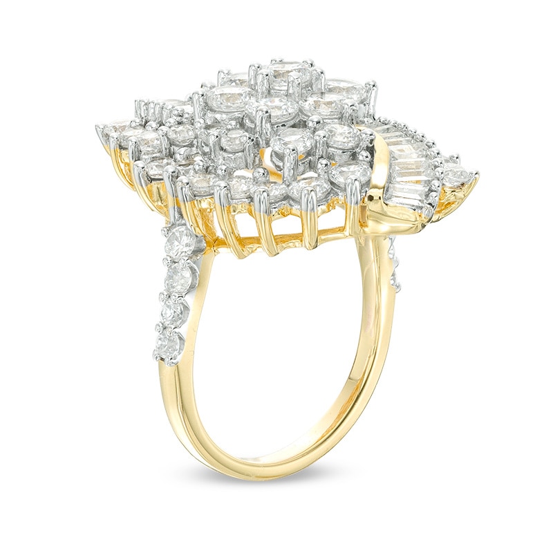 Main Image 2 of Previously Owned - 3 CT. T.W. Composite Diamond Waterfall Ring in 10K Gold