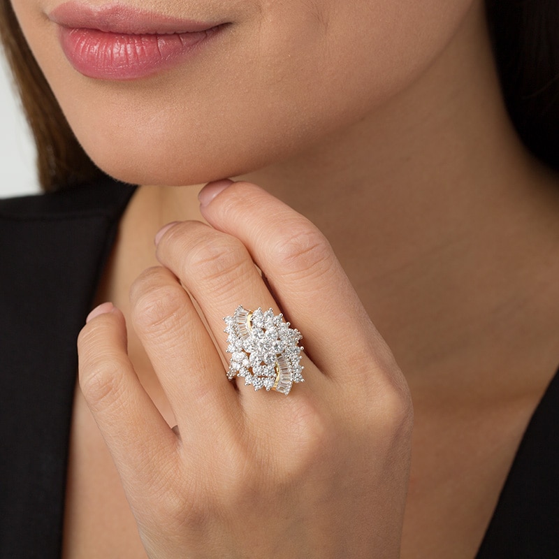 Main Image 3 of Previously Owned - 3 CT. T.W. Composite Diamond Waterfall Ring in 10K Gold