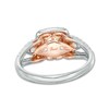Thumbnail Image 3 of Previously Owned - 1 CT. T.W. Diamond Past Present Future® Double Cushion Frame Engagement Ring in 14K Two-Tone Gold