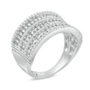 Thumbnail Image 3 of Previously Owned - 1/2 CT. T.W. Baguette and Round Diamond Multi-Row Anniversary Ring in 10K White Gold