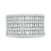 Thumbnail Image 4 of Previously Owned - 1/2 CT. T.W. Baguette and Round Diamond Multi-Row Anniversary Ring in 10K White Gold