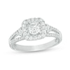 Thumbnail Image 1 of Previously Owned - 1 CT. T.W. Composite Diamond Cushion Frame Vintage-Style Engagement Ring in 10K White Gold