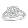 Thumbnail Image 1 of Previously Owned - 1/2 CT. T.W. Diamond Cushion Frame Split Shank Ring in 10K White Gold
