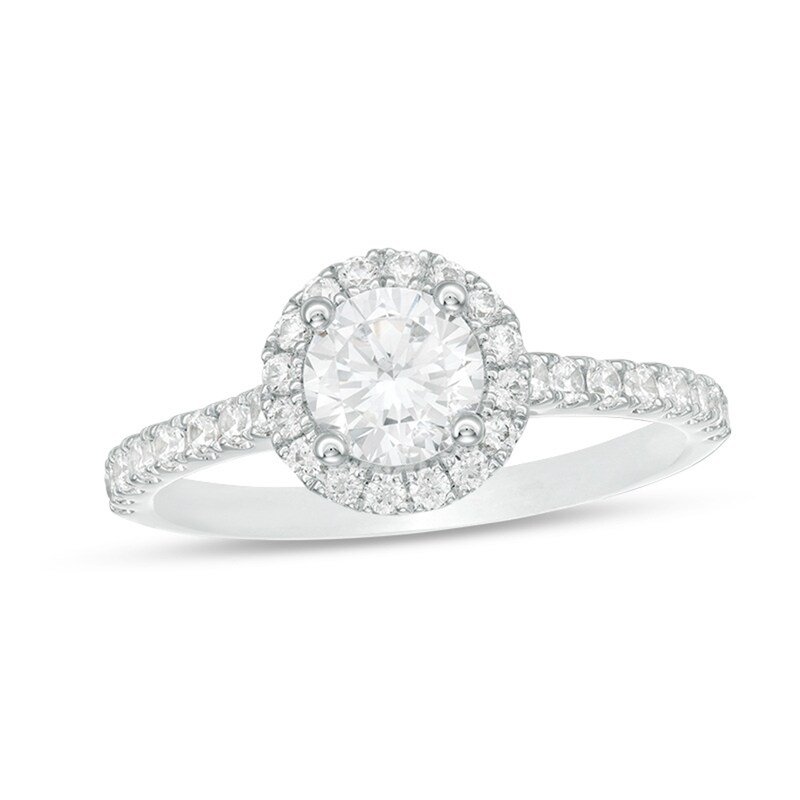 Previously Owned - 1-1/5 CT. T.W. Diamond Frame Engagement Ring in 14K White Gold