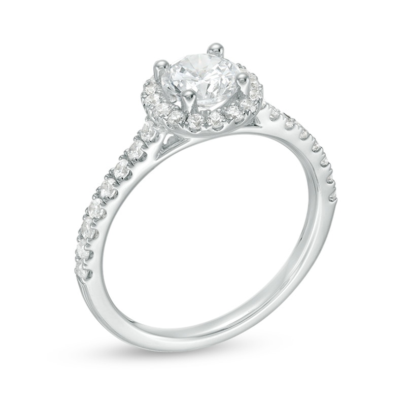Previously Owned - 1-1/5 CT. T.W. Diamond Frame Engagement Ring in 14K White Gold