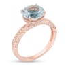 Thumbnail Image 2 of Previously Owned - 9.0mm Aquamarine and 1/2 CT. T.W. Diamond Engagement Ring in 14K Rose Gold