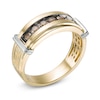Thumbnail Image 2 of Previously Owned - Men's 1/2 CT. T.W. Champagne Diamond Seven Stone Collar Ring in 10K Two-Tone Gold