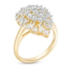 Thumbnail Image 1 of Previously Owned - 1 CT. T.W. Composite Diamond Pear-Shaped Sunburst Frame Ring in 10K Gold