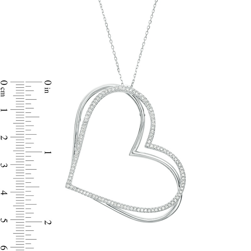 Main Image 4 of Previously Owned - The Kindred Heart from Vera Wang Love Collection 5/8 CT. T.W. Diamond Pendant in Sterling Silver