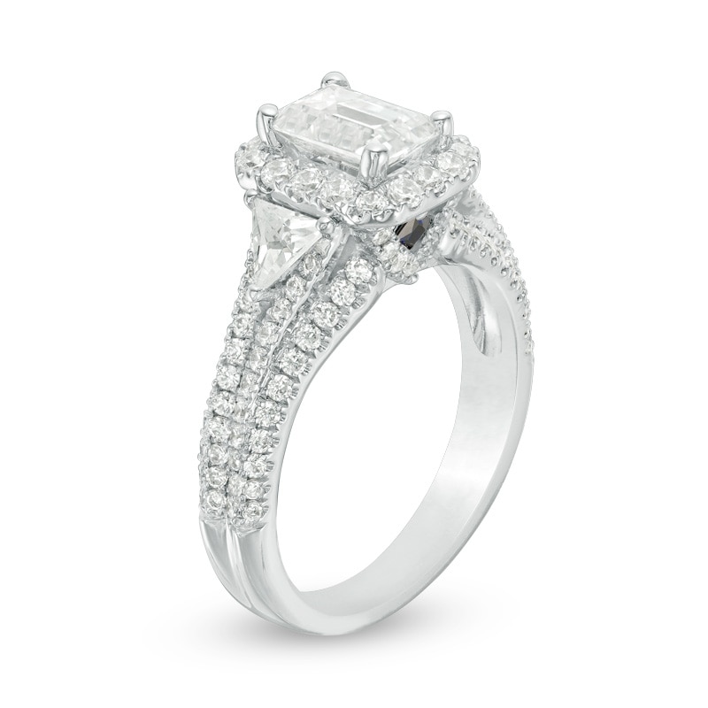 Previously Owned - Vera Wang Love Collection 2-1/4 CT. T.W. Emerald-Cut Diamond Engagement Ring in 14K White Gold