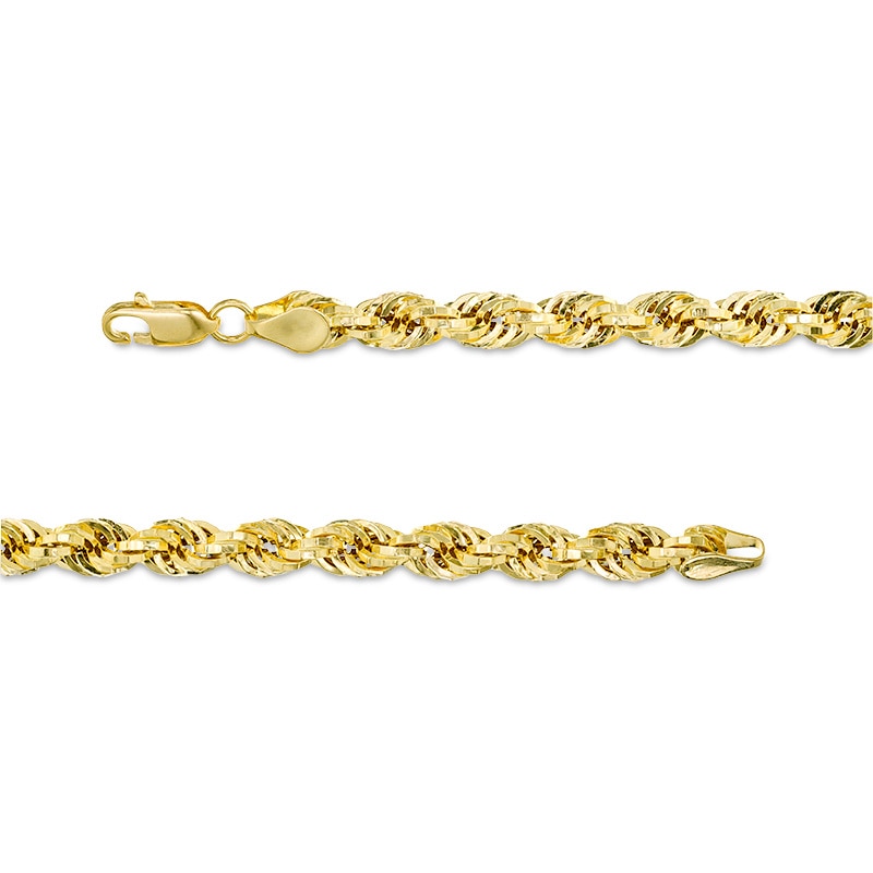 Main Image 2 of Previously Owned - 5.0mm Glitter Rope Chain Necklace in Hollow 10K Gold - 24"