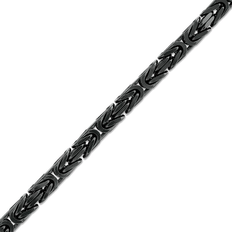 Main Image 1 of Previously Owned - Made in Italy Men's 140 Gauge Byzantine Chain Bracelet in Sterling Silver - 8.5"