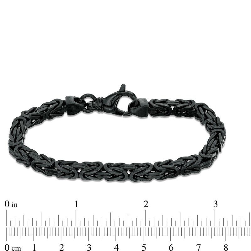 Main Image 4 of Previously Owned - Made in Italy Men's 140 Gauge Byzantine Chain Bracelet in Sterling Silver - 8.5"