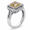 Thumbnail Image 2 of Previously Owned - 2 CT. T.W. Fancy Yellow Diamond Double Framed Ring in 18K Two-Tone Gold