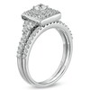 Thumbnail Image 2 of Previously Owned - 3/4 CT. T.W. Diamond Square Frame Bridal Set in 10K White Gold